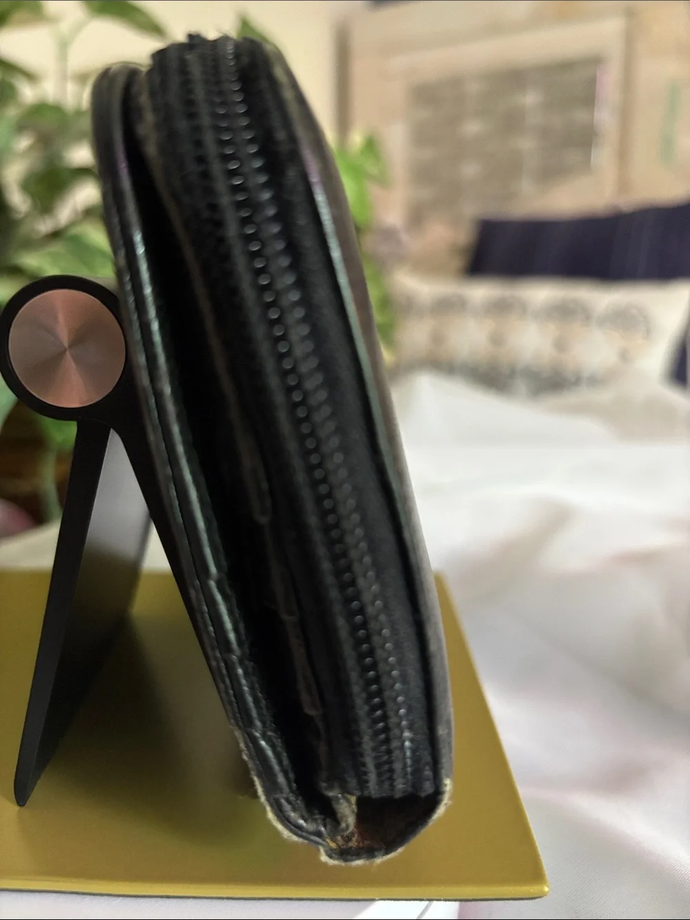 Prada Black Saffiano Leather Zip-Around Wallet